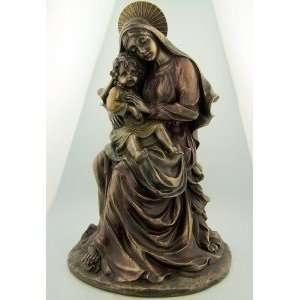    Bronze Mother Mary and Baby Jesus Religious Statue