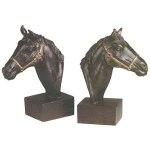  Andrea 9 Horsehead Bookends Bronzed Iron