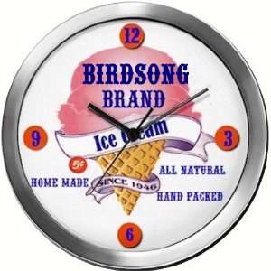  BIRDSONG 14 Inch Ice Cream Metal Clock Quartz Movement 