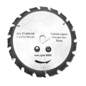  5 Pc Carbide Tipped Circular Saw Blade Set 7 1/4