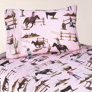 3pc Twin Sheet Set for Western Cowgirl Bedding Collection   Cowgirl 