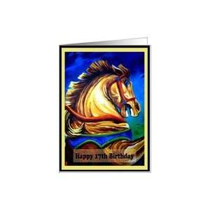   Birthday 17th   Carousel Horse Digitally Painted Card Toys & Games