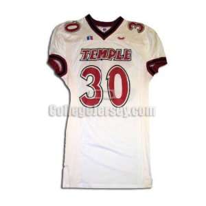   No. 30 Game Used Temple Russell Football Jersey