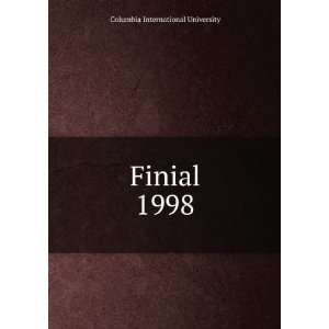  Finial. 1998 Columbia International University Books