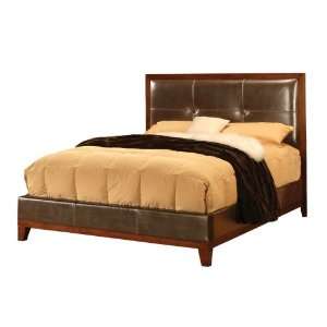 Modus Furniture Hudson Queen Size Capri Leather Low Profile Panel Bed 