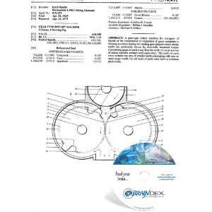    NEW Patent CD for GEAR TYPE ROTARY MACHINE 