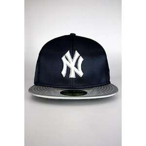   Satin Classic New York Yankee Hat Navy  Grey 7 5/8