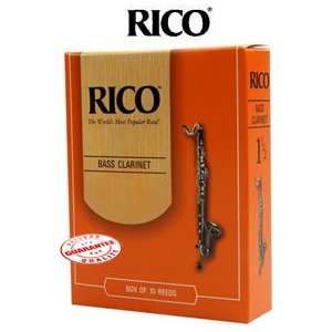  RICO BASS CLARINET REEDS BOX OF 10   3 Size Musical 