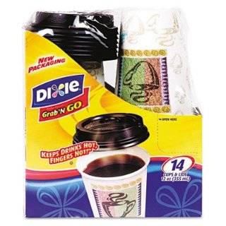   Dixie Grab N Go Hot Cups & Lids Coffee Dreams 14 ct
