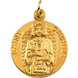  14K Yellow Gold St. Gabriel Medal   18.00mm Jewelry