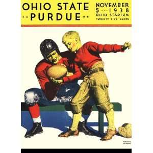 Historic Game Day Program Cover Art   OHIO STATE (H) VS PURDUE 1938 