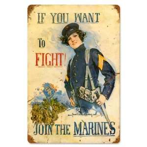 Join The Marines Allied Military Vintage Metal Sign 