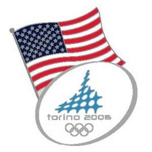  Torino 2006 Winter Olympics American Flag Pin Sports 
