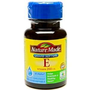  Nature Made  Vitamin E 200IU Dl Alpha, 100 Softgels 