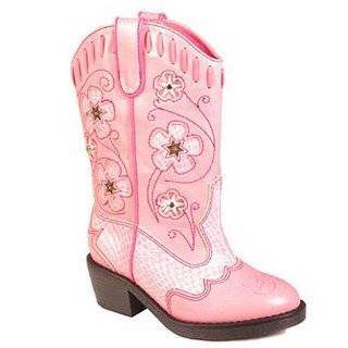   toddler Light Up Cowgirl Boots Shoes Pink White girls 