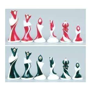  Art Deco Chess Set, King3 1/2   Chess Chessmen Sports 