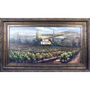   PA89313 64290 Vineyard Stakes II Framed Oil Painting