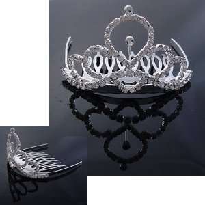    Bridal Flower Girl Prom Party Crystal Tiara Comb T18 Beauty