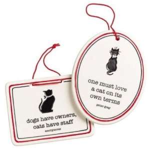  Cat Quote Christmas Ornaments Set of 2