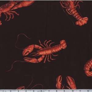  Bayshore Lobster Black Fabric By The Yard Arts, Crafts 