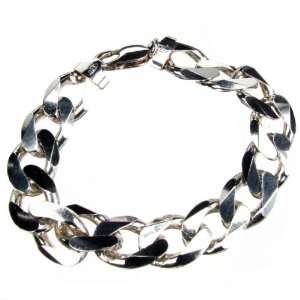  Mens Silver Heavy Curb Bracelet Jewelry