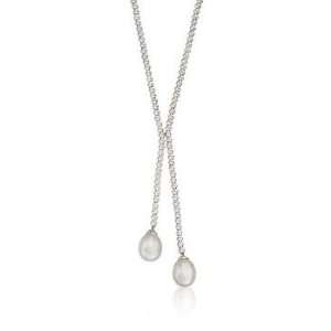  10 11mm Pearl Lariat Necklace In Sterling Silver. 17 