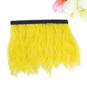  Ostrich Feather Dyed Fringe 1 Yard Trim Yellow Arts 