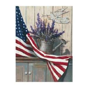  Flag With Purple Flowers by T.C. Chiu 16x20 Kitchen 