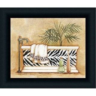   Safari Iv Zebra Leopard Decor Bath Room Print Framed