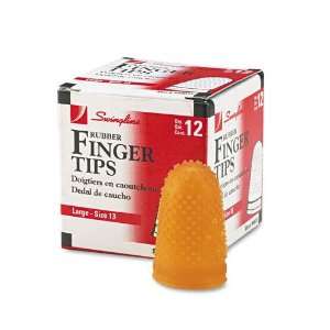  Swingline Rubber Finger Tips Size 13 Large Amber 12/Pack 