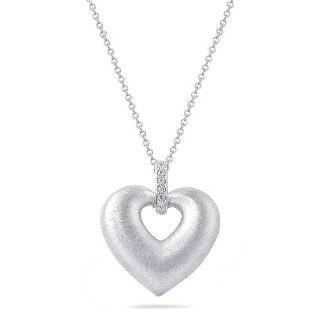   Heart with Diamonds Pendant (0.02 cttw, I J Color, I2 Clarity), 18