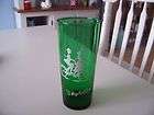 vintage anchor hocking forest green a bicycle for two glass