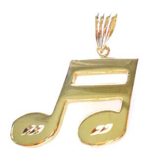 18K Gold Filled Diamond Cut Music Note Pendant 5.0cm  