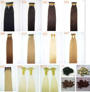 More Color Remy 20100s I tip 100% Human Hair Extensions,0.5g/s+1000 