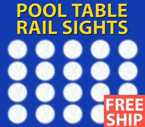 Pool Table Rail Sights 1/2” (12mm) diameter Set of 20  