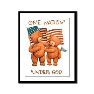 Framed Panel Print One Nation Under God Teddy Bears with 