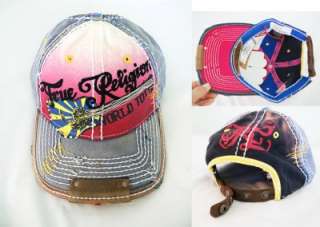 NWT True Religion Denim Hat/Cap Pink Unisex 100%AUTH  