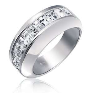   Wedding Band Invisible Cut CZ Unisex Mens Ring   Size 7 Jewelry