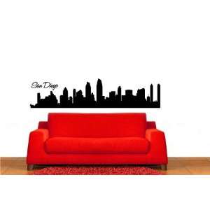 San Diego Skyline Vinyl Wall Decal Sticker Graphic By LKS Trading Post 