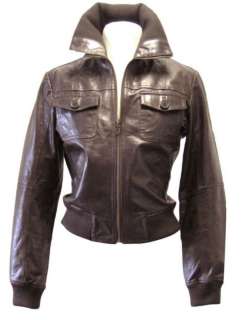 WOMENS GENUINE LEATHER JACKET MILITARY STYLE (black, brown, red, honey 
