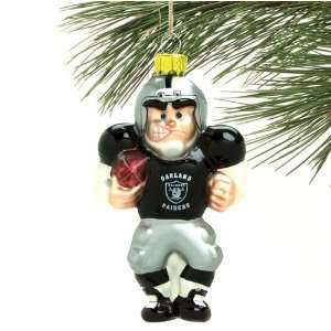  Oakland Raiders Angry Football Player Glass Ornament 