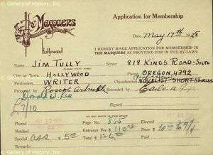 ROSCOE FATTY ARBUCKLE   APPLICATION SIGNED 05/19/1928  