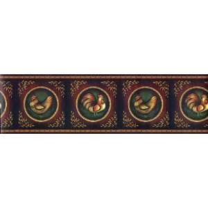  New Country Rooster Cameo Wall Border