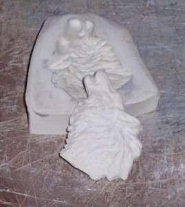 peice Artic wolf head polymer clay push mold set  