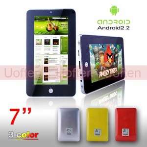 NEW Colorful 7 Tablet PC TouchScreen Google Android 2.2 4GB 256M Mid 