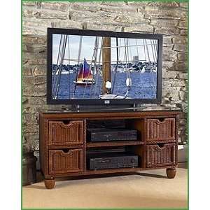  Regency Rattan Plasma TV Platform in Urban Mahogany Boca 