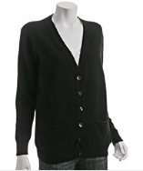 style #303860601 black cashmere Colette long pocket cardigan