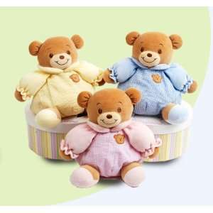 Soft Teddy Bear with built in rattle 8 1/2   available in choice of 3 