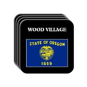 US State Flag   WOOD VILLAGE, Oregon (OR) Set of 4 Mini 