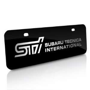   STi Half size Black Steel License Plate, Official Licensed Automotive